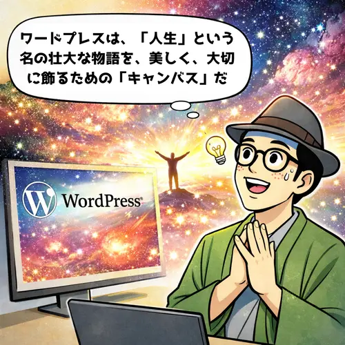 WordPressは、「人生」という名の壮大な物語を、美しく、大切に飾るための「キャンバス」だと気がついたところ…