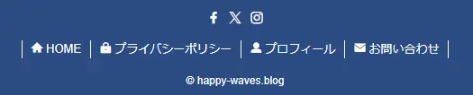 フッター部分のアイコン