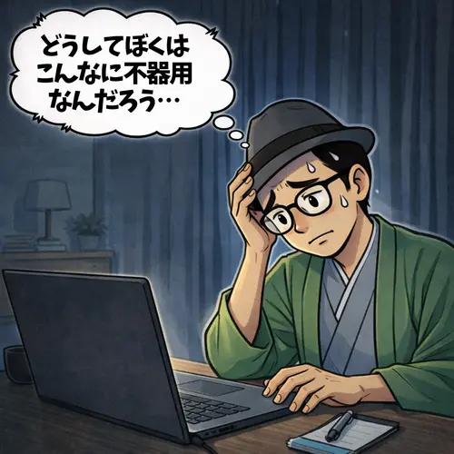 自分はすごく不器用で、ブログなどとても向かないと悩んでいるところ。