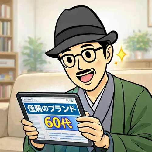 インターネットの世界では、60代は「信頼のブランド」と知って、喜んでいるところ