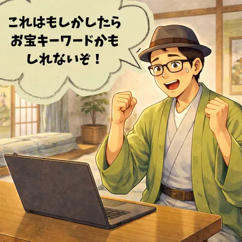 ラッコキーワードで、お宝キーワードを見つけたところ…。