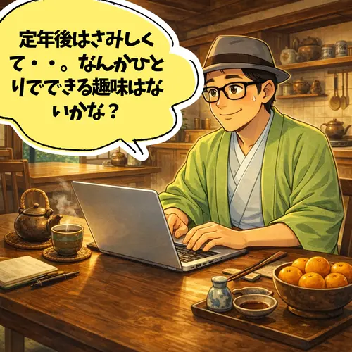 定年してから寂しくて、ひとりでできる趣味をネットで検索して調べているところ…