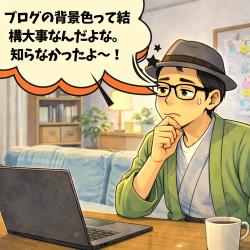 知らなくて、「ブログの背景色って結構大事なんだよな。」って感じたところ…。
