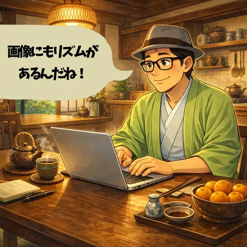 画像にもリズムがあるって感じているところ…。