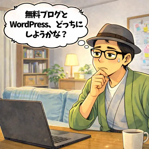 「無料ブログ」と「WordPress（有料）」のどちらにしようか迷っているところ…