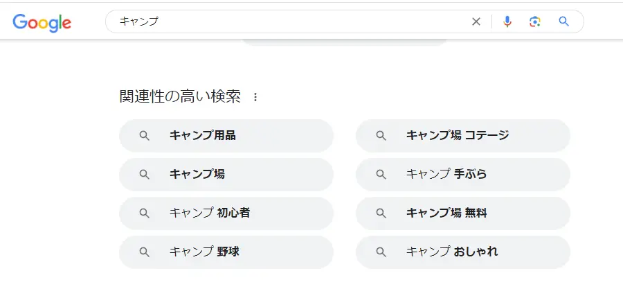 関連キーワードの例