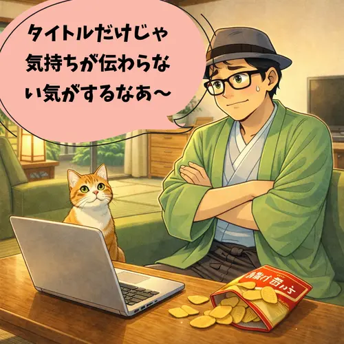 「タイトルだけじゃ気持ちが伝わらない気がするなあ～」と思っているところ…