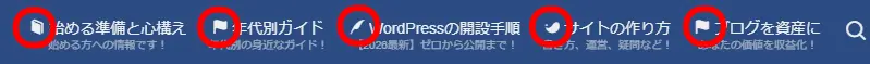 当サイトの、グローバルナビゲーション部分のアイコンマーク