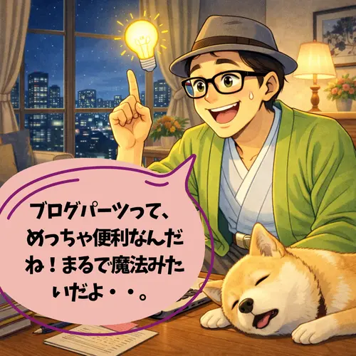 SWELLのブログパーツを使っていたら、「めっちゃ便利なんだね！まるで魔法みたいだよ・・」て思っているところ…。