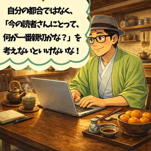 リライトは、自分の都合ではなく、
「今の読者さんにとって、何が一番親切かな？」を考えないといけないと思っているところ！