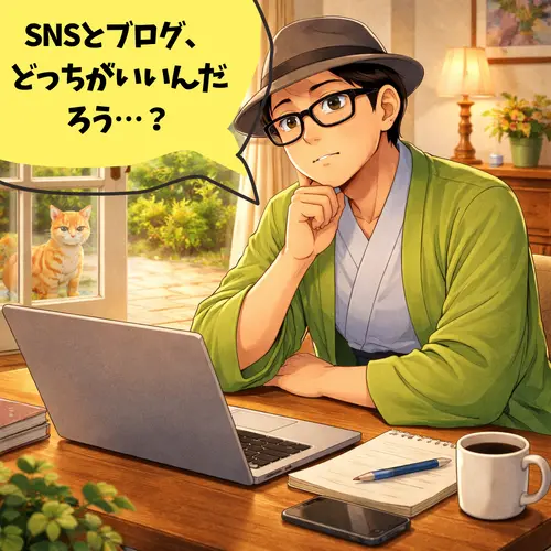 「SNSとブログ、どっちがいいんだろう」と、考え込んでいるところ…。