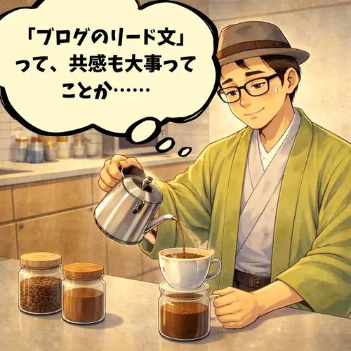 ブログのリード文には、共感も大事だということを考えているところ…