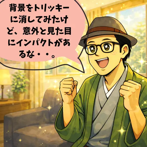 トリッキーにブログの背景を消してみたけど、意外とインパクトがあると感じてテンションが上がってるところ…。