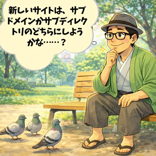 新しいサイトは、「サブドメインかサブディレクトリのどちらにしよう
かな？」と迷っているところ…。