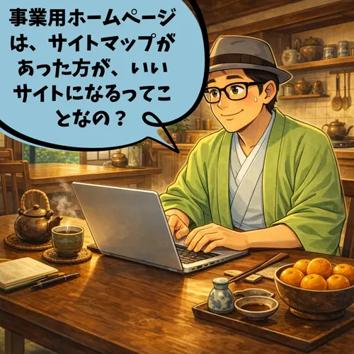 事業ホームページを作るなら、「サイトマップ」があった方がお客さんにとって良いサイトになることを知ったところ…。