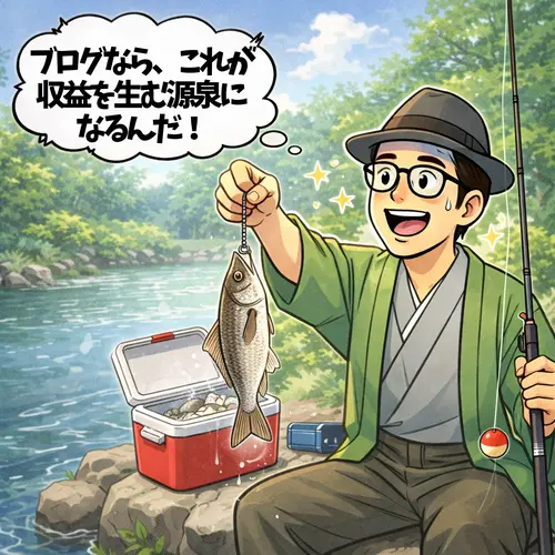 大好きな趣味の釣りが、「ブログなら収益化につながる」と、幸せを感じているところ。