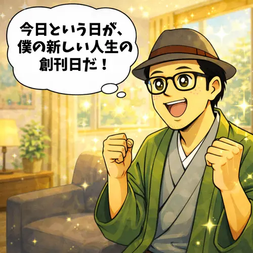 ブログを始める決心をして、「今日という日が、僕の新しい人生の創刊日だ!」とやる気になっているところ…