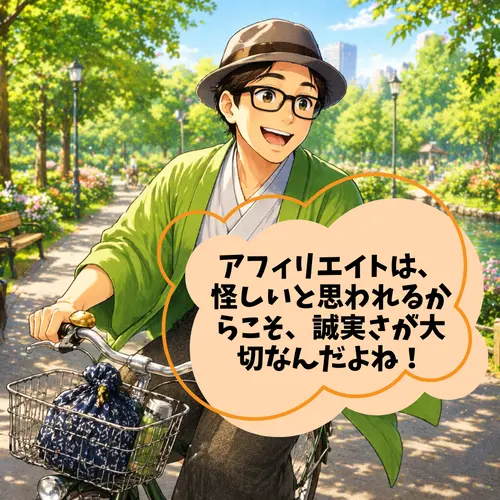 アフィリエイトは怪しいと思われているから、誠実さを大切にしようと考えているところ…。