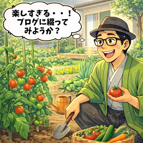 趣味の家庭菜園をしているところ。楽しくてブログに綴ってみようかと考えている…