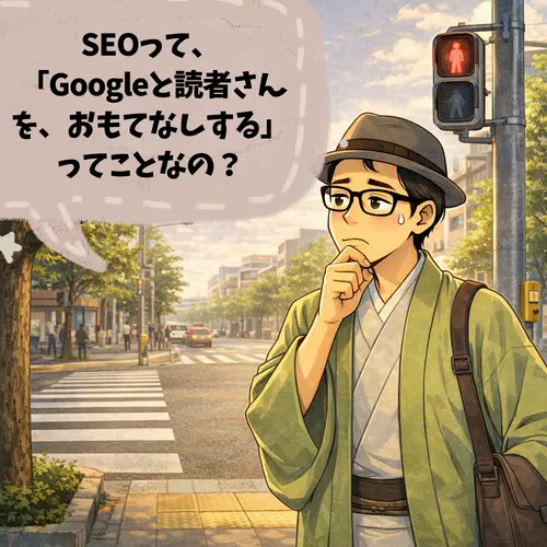 SEOは、 「Googleと読者さんを、おもてなしする」と聞いたけど、まだよく分かっていないところ…。