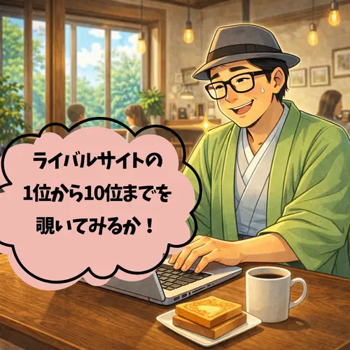 ライバルサイトの1位から10位までを覗いてみようとしているところ！