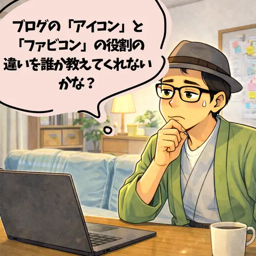 ブログの「アイコン」と「ファビコン」の役割の違いを知りたいと思っているところ…。