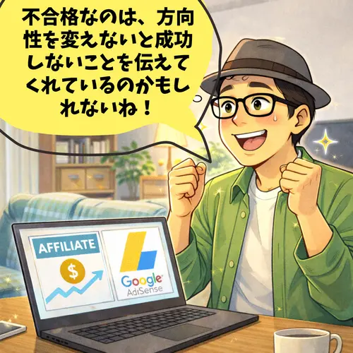 Googleアドセンスが不合格なのは、「方向性を変えないと成功しないことを伝えてくれているのかもしれない」と思い始めたところ…。